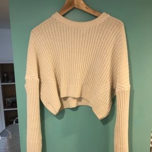 Urban outfitters cropped cream sweater